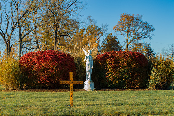 Wooden cross at a grave